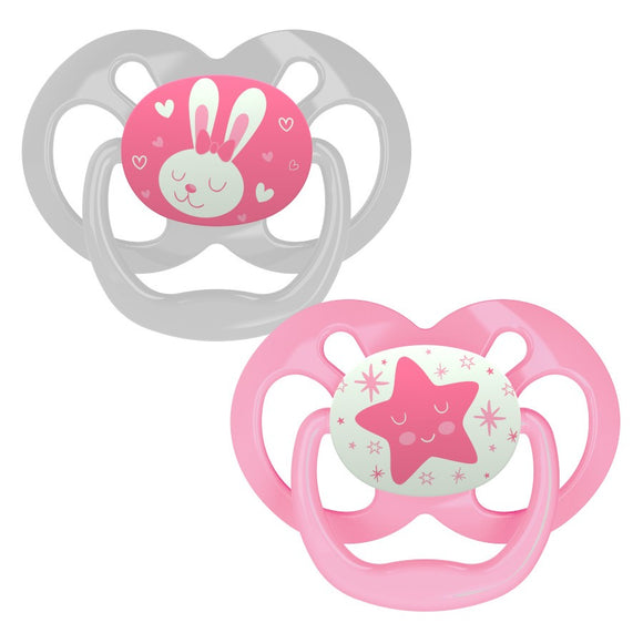 Dr. Brown’s™ Advantage™ Glow-in-the-Dark Pacifiers - Stage-2 (6-12 months) - Pink