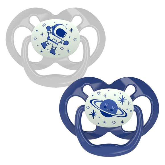 Dr. Brown’s™ Advantage™ Glow-in-the-Dark Pacifiers - Stage-2 (6-12 months) - Blue