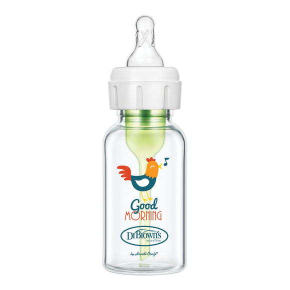 Dr. Brown’s Natural Flow® Anti-Colic Options+™ Narrow GLASS Baby Bottle, with Level 1 Slow Flow Nipple