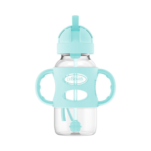 Dr. Brown’s® Milestones™ Wide-Neck Sippy Straw Bottles with Silicone Handles