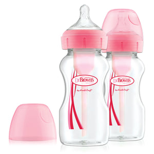 Dr. Brown’s™ Options+™ Wide-Neck Baby Bottle - 270 ml PINK - 2-Pack