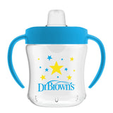 Dr.Brown's 180 ml Soft-Spout Transition Cup w/ Handles - Blue Deco (6m+), 1-Pack